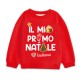 Felpa bimbo o bimba Il mio Primo Natale, personalizzata con nome! Rossa! Alberello natalizio!