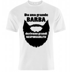 OUTLET taglia XL T-shirt uomo "Da una grande barba derivano grandi responsabilità"