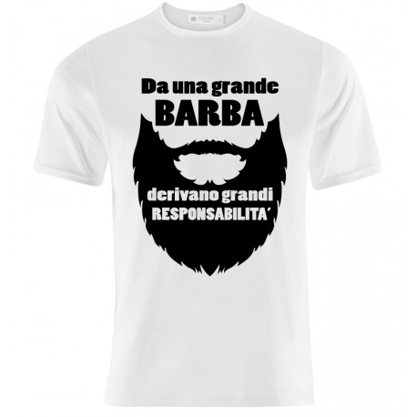 T-shirt uomo "Da una grande barba derivano grandi responsabilità"