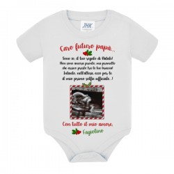 Body Caro futuro papà sono il tuo regalo di Natale, primo selfie! Personalizzato con nome o soprannome e foto ecografia! 