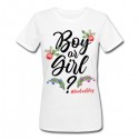 T-shirt maglietta donna Boy or Girl personalizzata con tuo hashtag, party festa gender reveal Natale! 