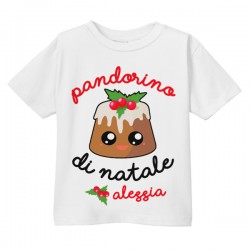 Maglietta Bimbo o Bimba Pandorino di Natale! Personalizzata con Nome! Pandoro Carino Divertente! 