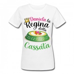  T-shirt maglietta donna La regina della Cassata, personalizzata con nome! Chef cuoca Natale, feste! 