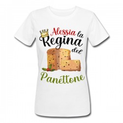  T-shirt maglietta donna La regina del Panettone, personalizzata con nome! Chef cuoca Natale, feste! 