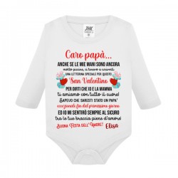 Body manica lunga San Valentino, Caro Papà io e mamma ti amiamo! Personalizzato con nome bimbo o bimba!