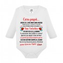 Body manica lunga San Valentino, Caro Papà io e mamma ti amiamo! Personalizzato con nome bimbo o bimba!