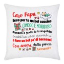 Federa per cuscino Caro futuro papà, riposati perché tra poco arriverò io! Personalizzata con nome bimbo o bimba! Divertente!