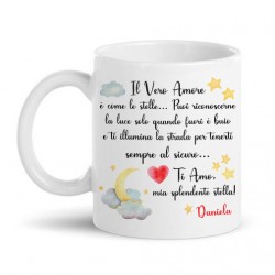  Tazza mug 11 oz Il vero amore è come una stella! Ti amo! Personalizzata con nome! 