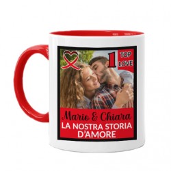  Tazza mug color rossa 11oz Personalizzata con la vostra foto e i vostri nomi classifica serie tv Top Love Storia d'Amore! 