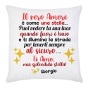 Federa per cuscino Amore come una stella, ti illumina nel buio per tenerti al sicuro! Ti amo! Personalizzata con nome!