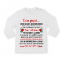 T-shirt maglietta bimbo bimba manica lunga San Valentino, Caro Papà io e mamma ti amiamo! Personalizzata con nome!