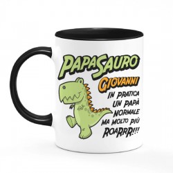  Tazza mug 11 oz Papasauro personalizzata con nome! Un papà normale ma molto più roar! Dinosauro divertente! 