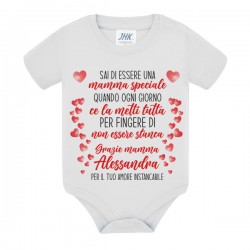 Body bimbo bimba Sai di essere mamma speciale quando fingi di non essere stanca! Amore instancabile! Personalizzato con nome!