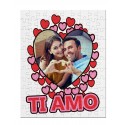 Puzzle personalizzato con la tua foto NEL CUORE, ti amo! 96 tessere, pezzi in cartoncino! Idea regalo San Valentino!