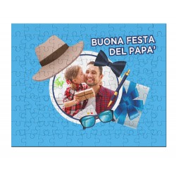 Puzzle personalizzato con la tua foto nella cornice! Buona Festa del Papà! Idea regalo, 96 pezzi in cartone!