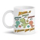  Tazza mug 11 oz Babysauro e Papasauro, ti vogliamo bene, personalizzata con nomi padre e 2 figli! Festa del papà! 