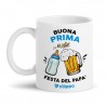 Tazza mug 11oz Buona Prima Festa del Papà, personalizzata con nome del bimbo! Cin Cin brindisi biberon latte e birra! 