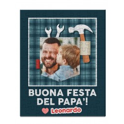  Puzzle personalizzato con foto e nome di bimbo o bimba! Super papà Attrezzi! Idea regalo festa del papà, 96 pezzi in cartone! 