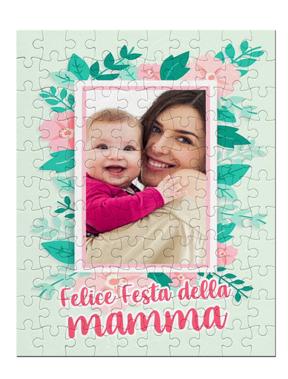 Puzzle personalizzato con la tua foto nella cornice! Idea regalo Felice  festa della mamma, 96 pezzi in cartone!