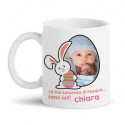 Tazza mug 11oz La tua sorpresa di Pasqua sono io! Personalizzata con foto e nome bimba! Uovo ovetto e coniglio! 