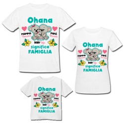 Pacchetto kit famiglia 3 magliette, papà mamma e bimbo o bimba, Ohana significa Famiglia, personalizzate con nomi! 