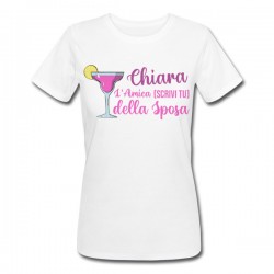 T-Shirt Maglietta donna PROMO Amica della Sposa Addio nubilato, personalizzata con aggettivo divertente e nome!