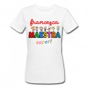  T-Shirt Maglietta donna Maestra Super, personalizzata con il nome! Idea regalo insegnante scuola, stile disegno bambini! 