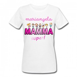  T-Shirt Maglietta donna Mamma Super, personalizzata con nome! Idea regalo Festa della Mamma! Pink