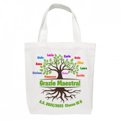 Shopper borsetta Grazie Maestra, personalizzata con anno scolastico, classe e nomi degli alunni! Idea regalo!