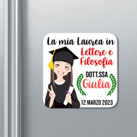 Set di 10 calamite magneti La mia Laurea, personalizzate con laurea, nome e data! Dottoressa, disegno carino laureata!