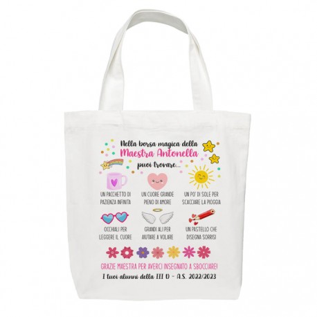  Shopper Nella borsa magica della maestra puoi trovare, personalizzata con nome, classe, anno scolastico! Regalo dei bambini! 