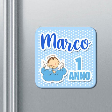  Set di 10 calamite magneti Primo Compleanno, personalizzate con nome! Bomboniera festa! Bimbo, azzurro!