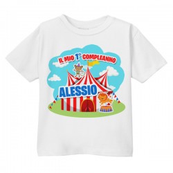 T-shirt maglietta bimbo Primo Compleanno 1 anno personalizzata con nome! Circo!