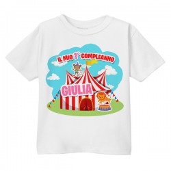 T-shirt maglietta bimba Primo Compleanno 1 anno personalizzata con nome! Circo!