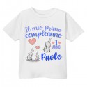 T-shirt maglietta bimbo Primo Compleanno 1 anno personalizzata con nome! Elefantino carino!