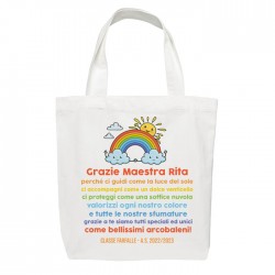 Shopper Grazie Maestra, siamo speciali come arcobaleni, personalizzata con nome, classe, anno scolastico!