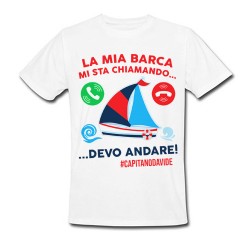T-Shirt Maglietta Uomo La mia Barca Mi sta chiamando, devo Andare! Barca a Vela, yacht, gommone, motoscafo, personalizzata! 