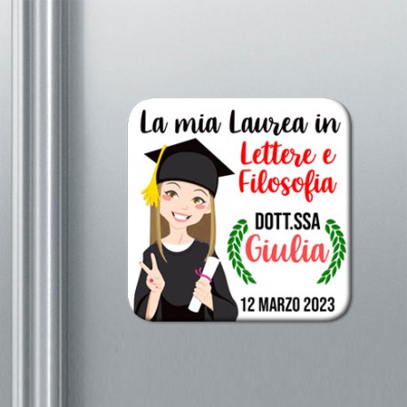 Set di 10 calamite magneti La mia Laurea, personalizzate con laurea, nome e  data! Dottoressa, disegno