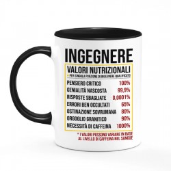 Tazza mug color 11 oz Valori nutrizionali Ingegnere divertenti! Idea regalo laurea ingegneria! 