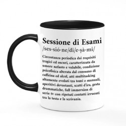 Tazza mug color 11 oz Sessione di Esami, definizione divertente, idea regalo esame scuola e università, studente disperato!