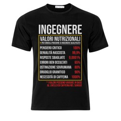  T-Shirt Maglietta Nera Uomo Valori nutrizionali Ingegnere divertenti! Idea regalo laurea ingegneria! 