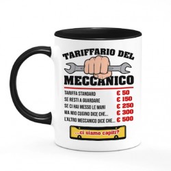Tazza color mug 11 oz Tariffario del Meccanico, Regalo Divertente Officina Auto, Automobili, Moto!