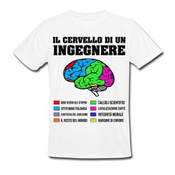 T-Shirt Maglietta Uomo Il cervello di un Ingegnere divertente! Idea regalo laurea ingegneria!