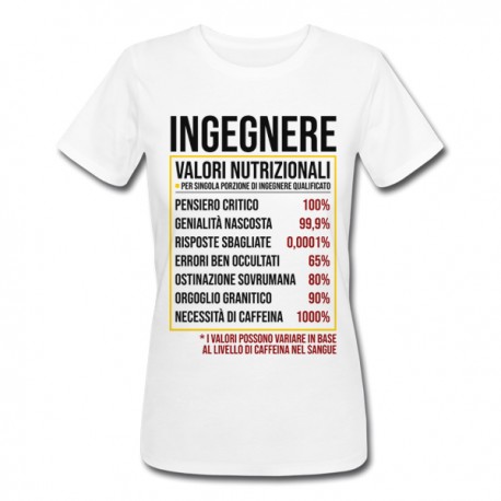  T-Shirt Maglietta Donna Valori nutrizionali Ingegnere Divertenti! Idea Regalo Laurea ingegneria! 