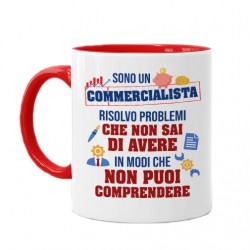Tazza color mug 11 oz Sono Un commercialista, risolvo Problemi, Divertente, Laurea economia! 