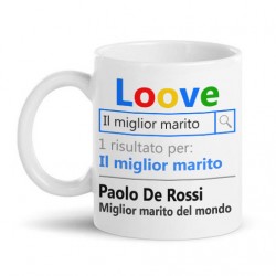  Tazza mug 11 oz Love motore di ricerca miglior marito del mondo, personalizzata con nome o soprannome! Regalo matrimonio! 