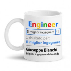 Tazza mug 11 oz Engineer motore di ricerca divertente personalizzabile con nome, migliore ingegnere del mondo!