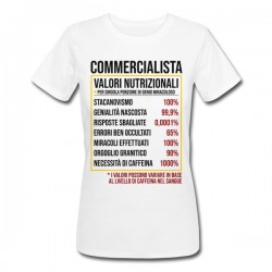  T-Shirt Maglietta Donna Valori nutrizionali Commercialista Divertenti! Idea Regalo Laurea Economia! 