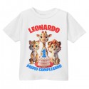 T-shirt maglietta bimbo Primo Compleanno 1 anno personalizzata con nome! Animali carini giungla!