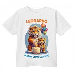 T-shirt maglietta bimbo bimba Primo Compleanno 1 anno personalizzata con nome! Tigri carine giungla!